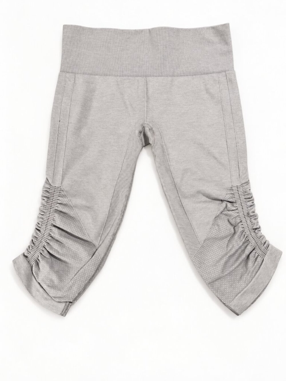 lululemon Light Gray Ruched Compression Cropped Leggings Size 8